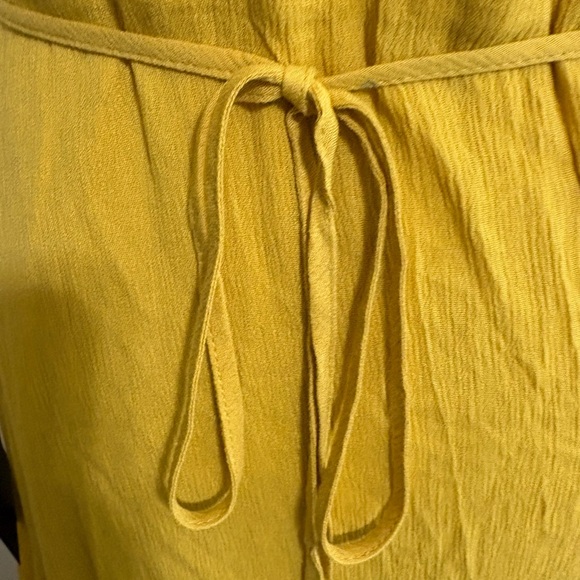 Lulus Much Obliged Yellow Wrap Maxi Dress NWT Flutter Sleeve Wedding Guest - Picture 6 of 8